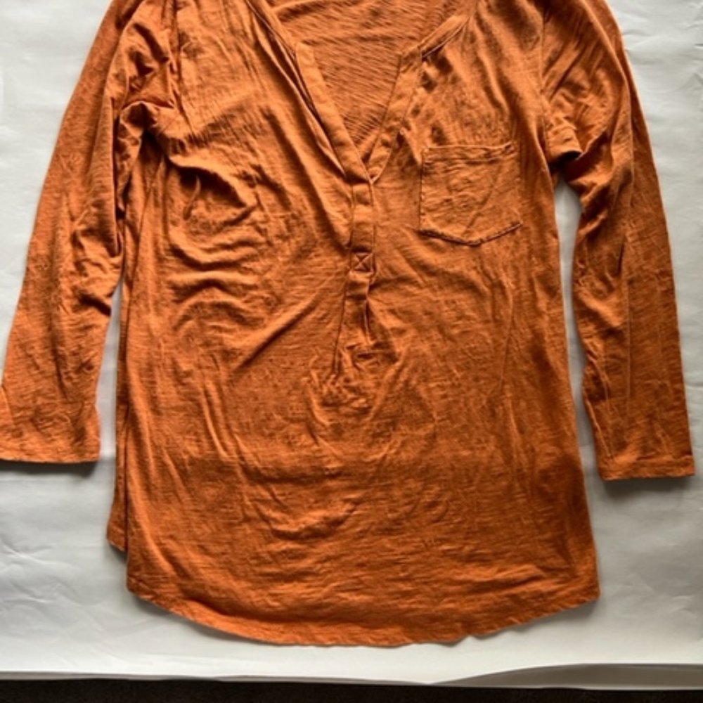 Lucky Brand Long Sleeve V Neck Tee Shirt